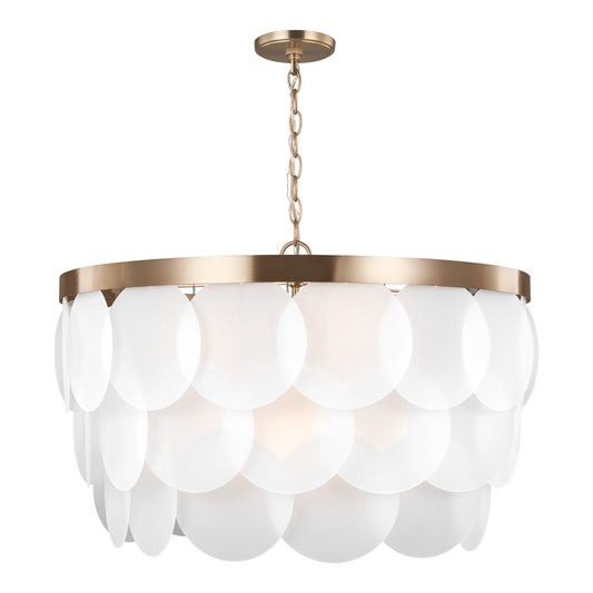 Mellita Eight Light Pendant in Satin Brass