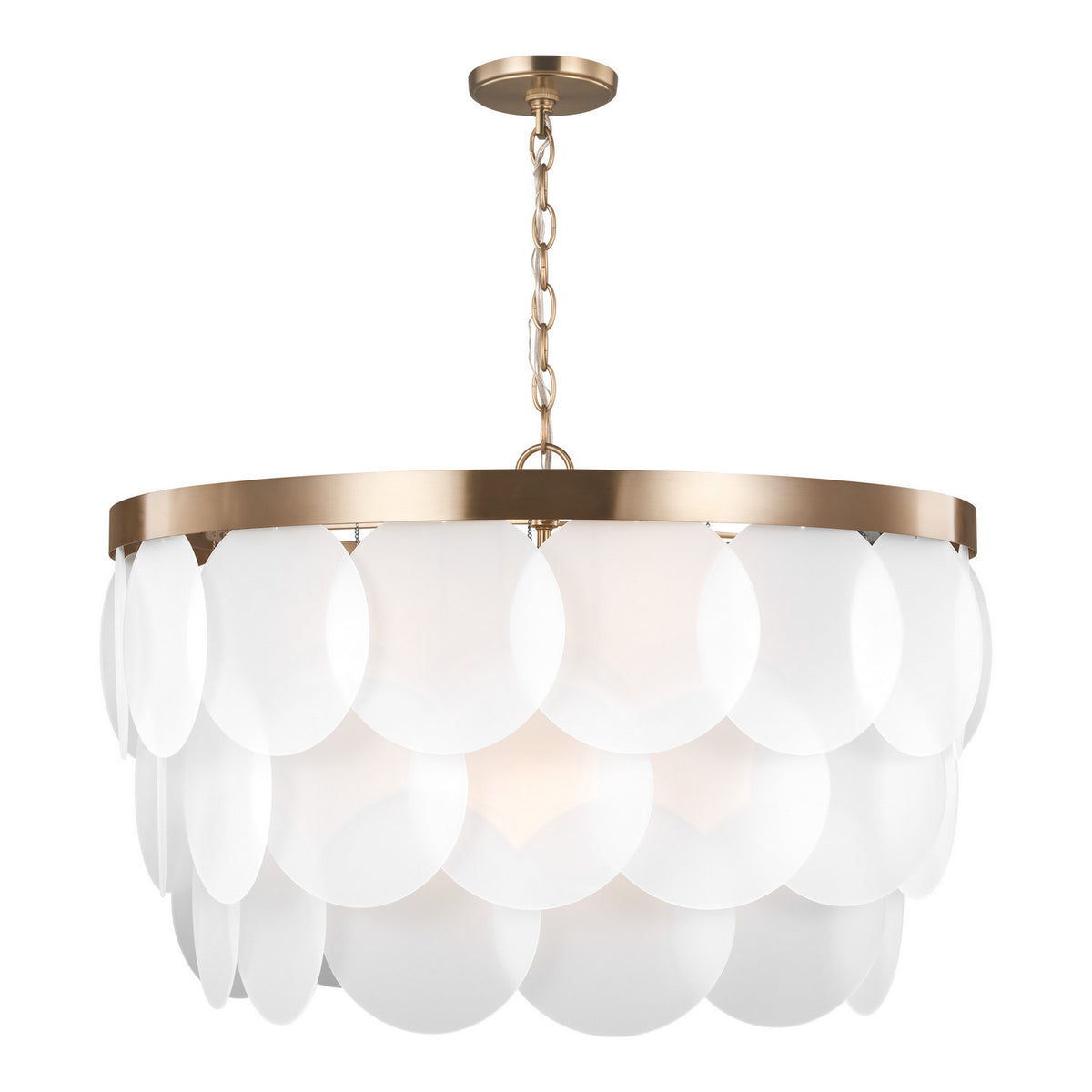 Mellita Eight Light Pendant in Satin Brass