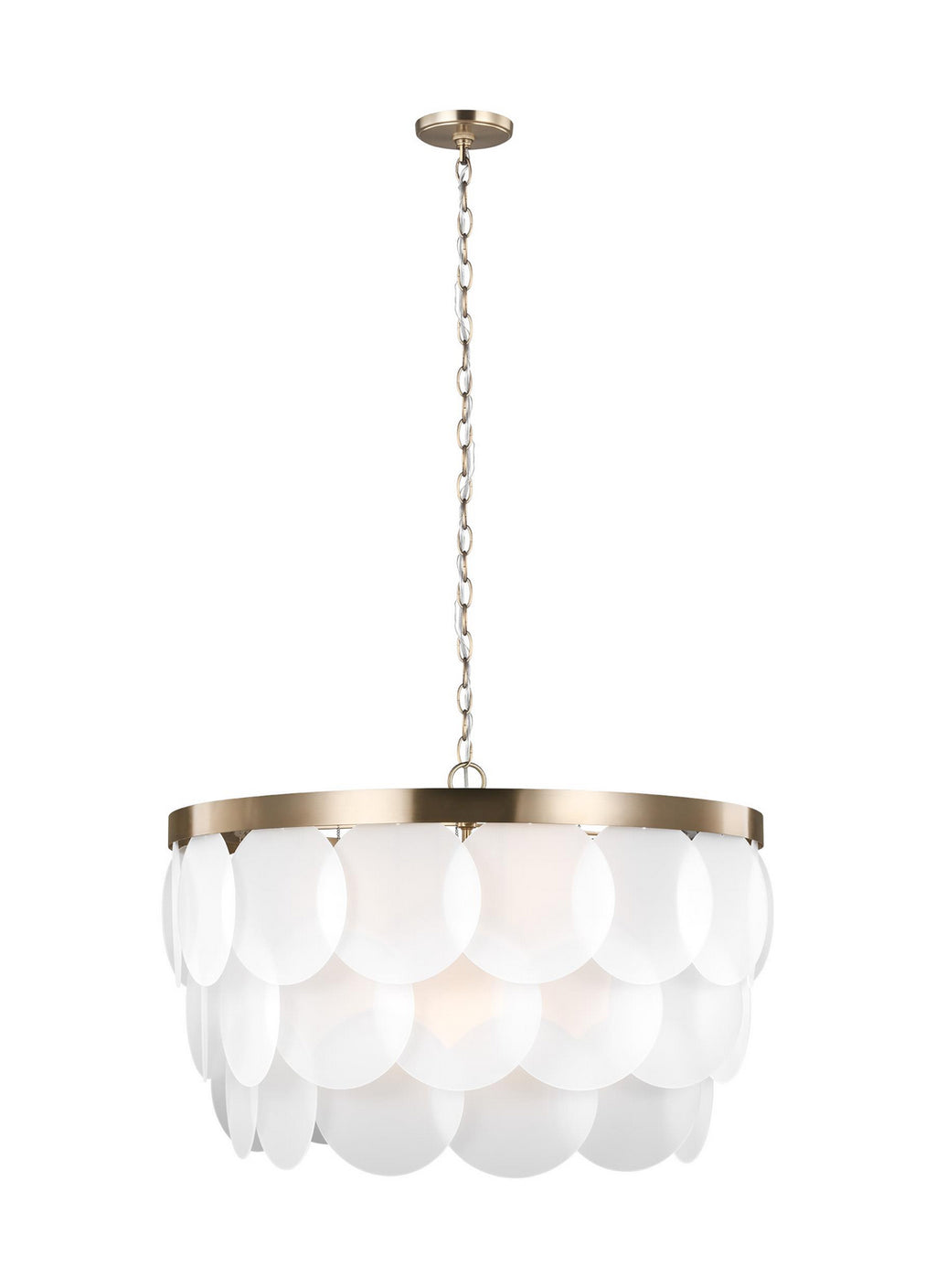 Mellita Eight Light Pendant in Satin Brass
