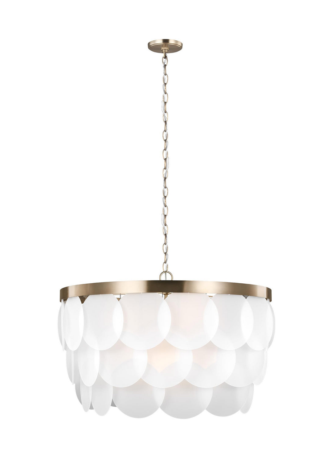 Mellita Eight Light Pendant in Satin Brass