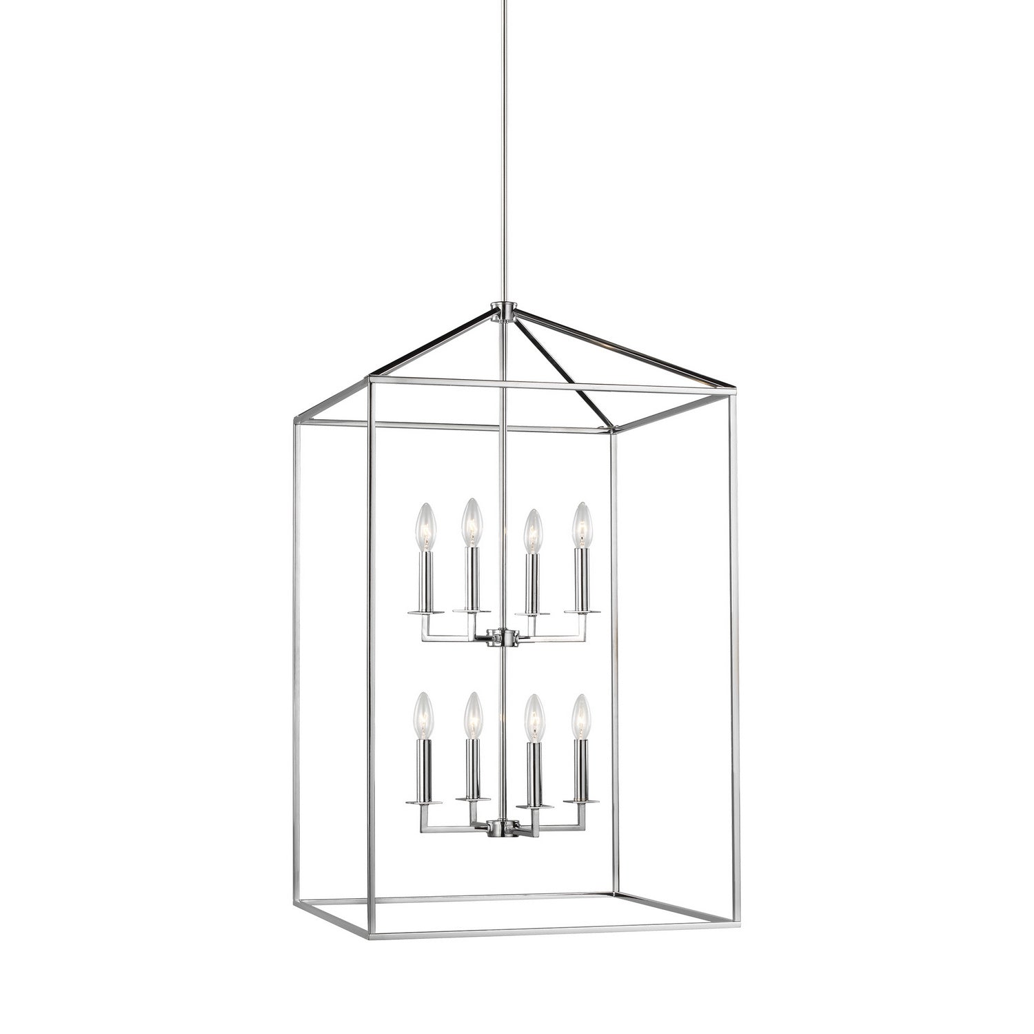 Generation Lighting - 5315008-05 - Eight Light Hall / Foyer Pendant - Perryton - Chrome