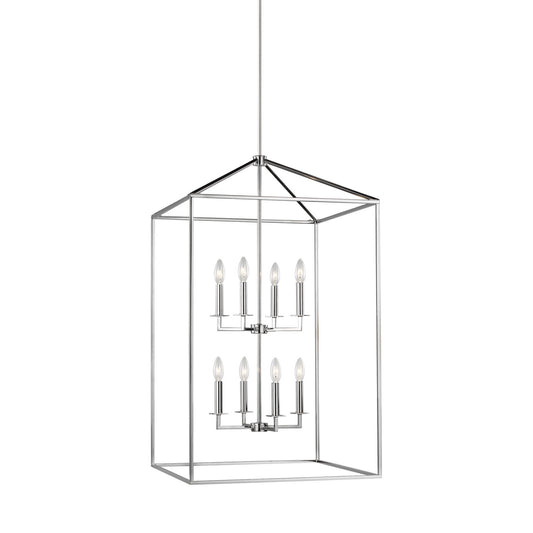 Generation Lighting - 5315008-05 - Eight Light Hall / Foyer Pendant - Perryton - Chrome