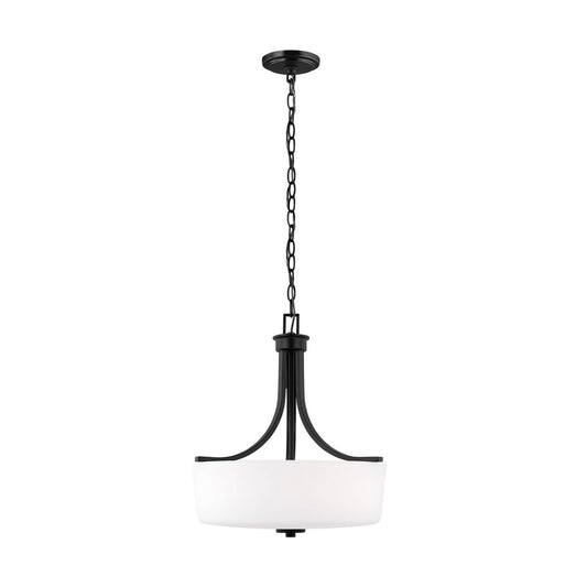 Kemal Three Light Pendant in Midnight Black