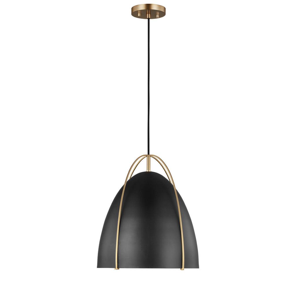 Norman One Light Pendant in Satin Brass