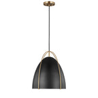 Norman One Light Pendant in Satin Brass