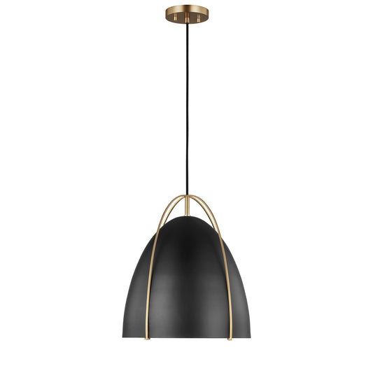 Norman One Light Pendant in Satin Brass