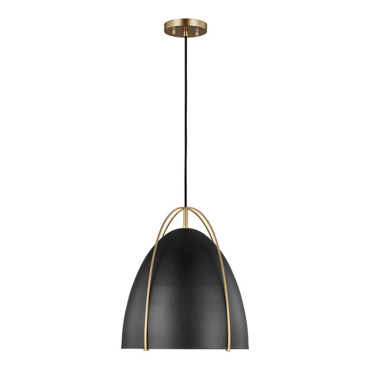 Norman One Light Pendant in Satin Brass