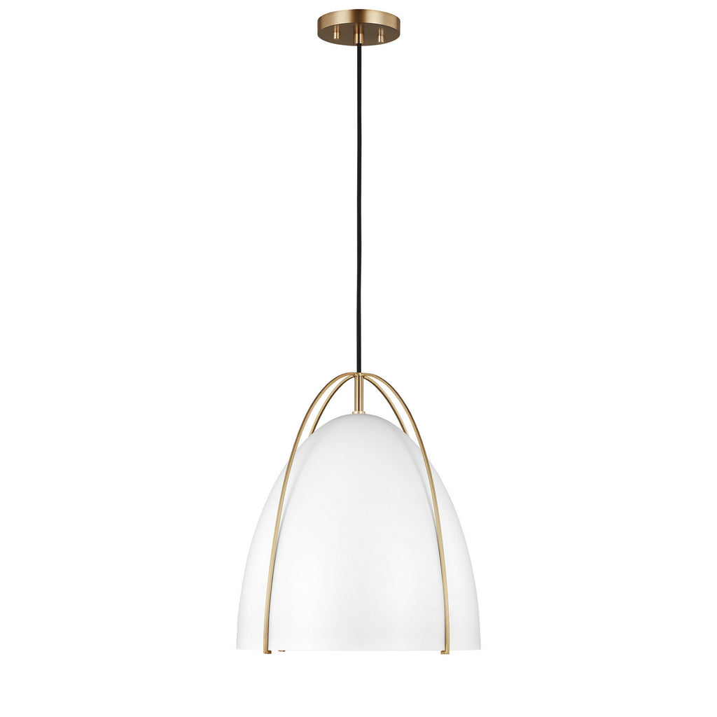 Norman One Light Pendant in Satin Brass