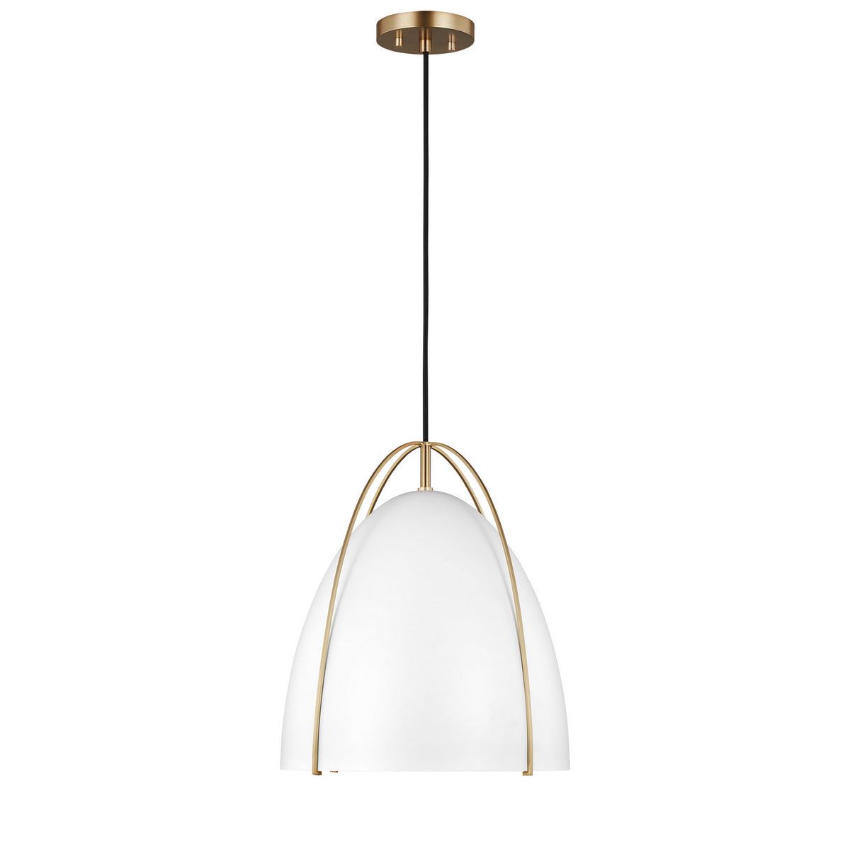 Norman One Light Pendant in Satin Brass