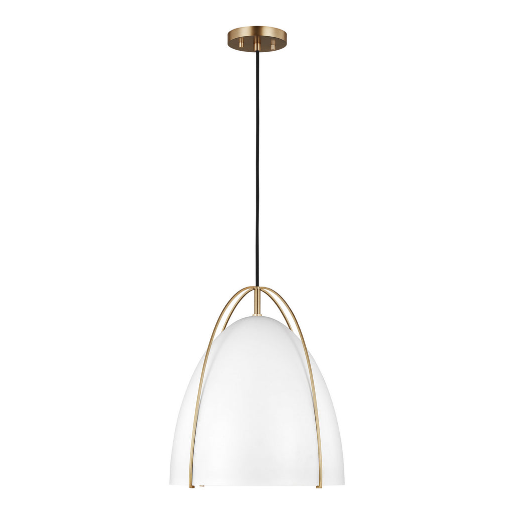 Norman One Light Pendant in Satin Brass