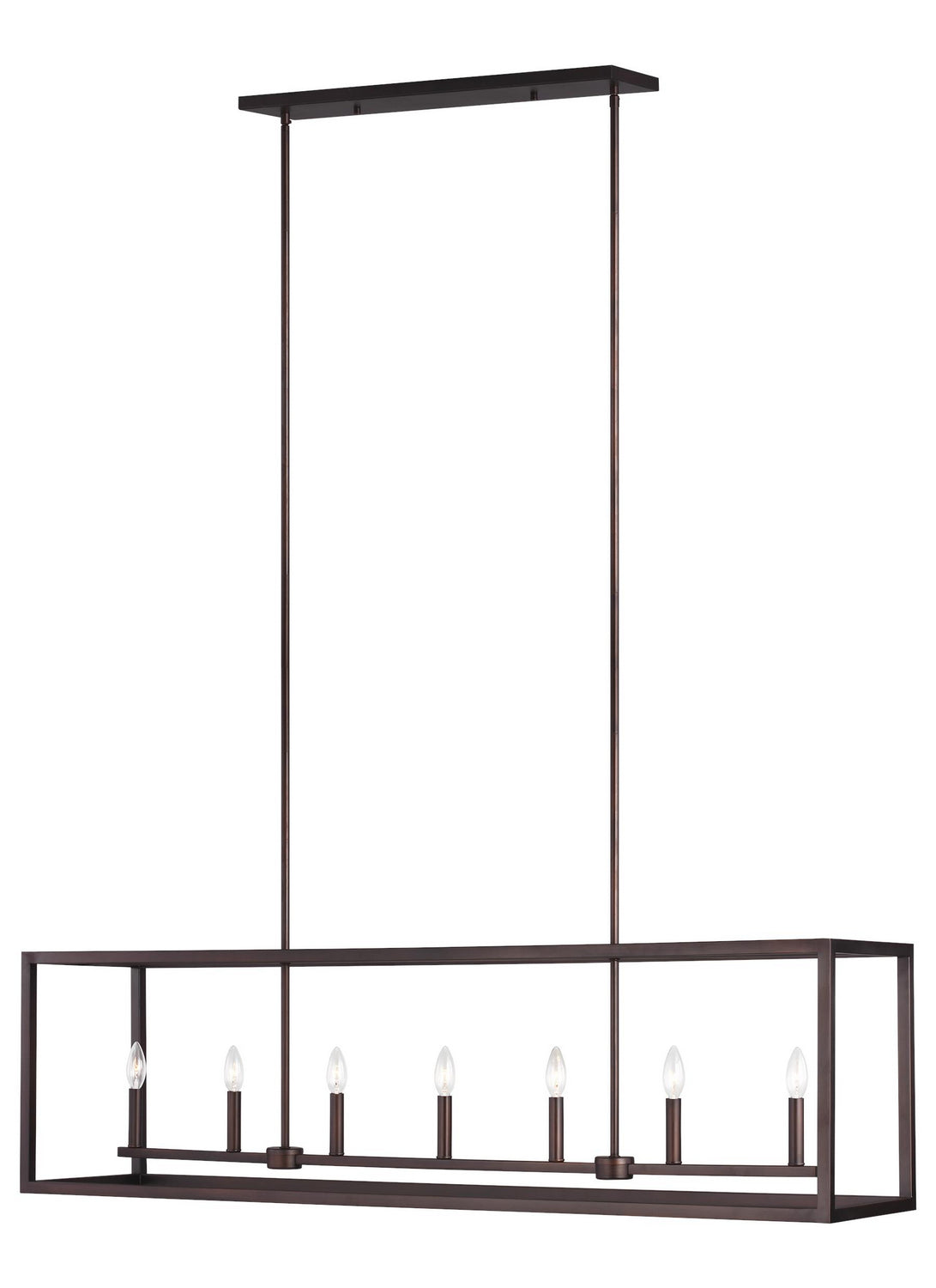 Moffet Street Seven Light Island Pendant in Bronze