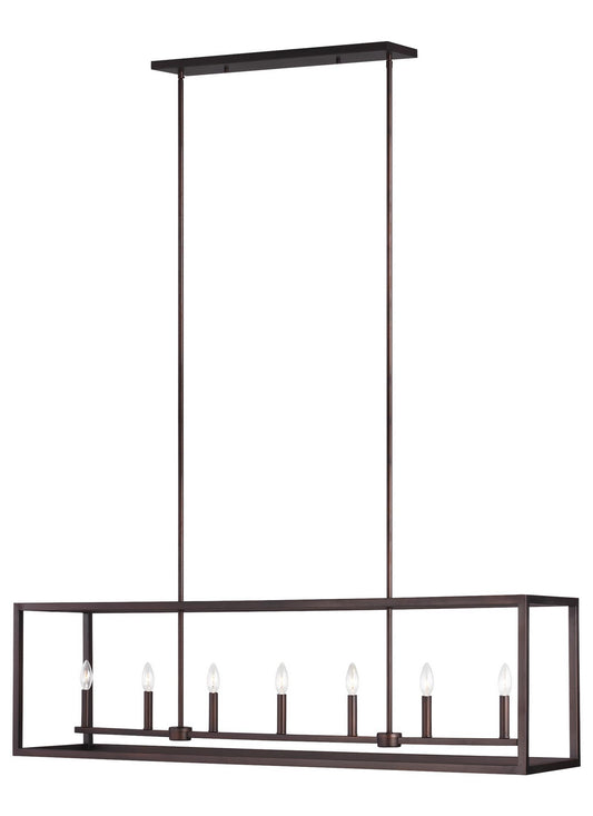 Moffet Street Seven Light Island Pendant in Bronze