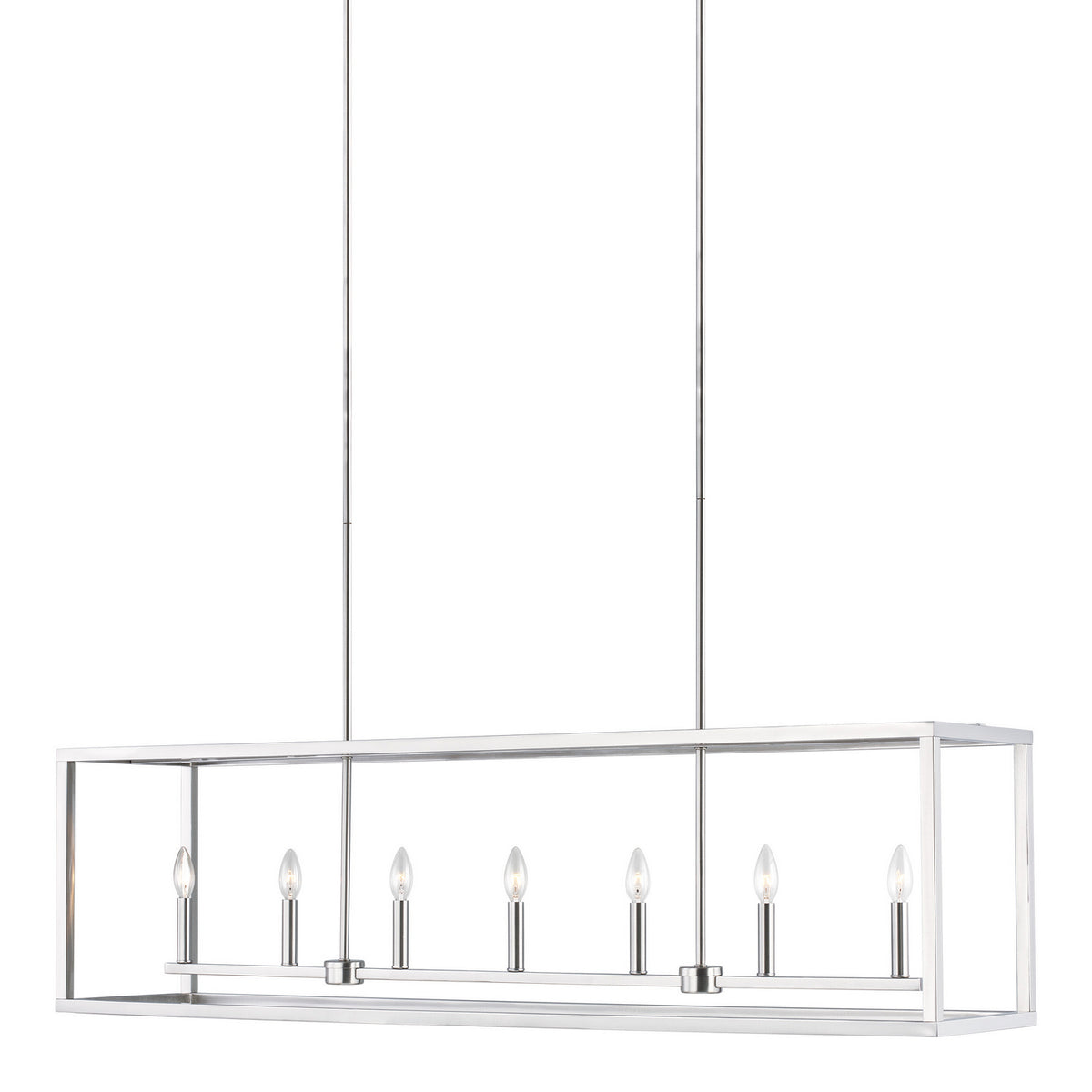 Generation Lighting - 6634507-962 - Seven Light Island Pendant - Moffet Street - Brushed Nickel