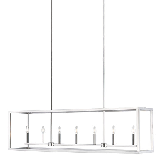 Generation Lighting - 6634507-962 - Seven Light Island Pendant - Moffet Street - Brushed Nickel