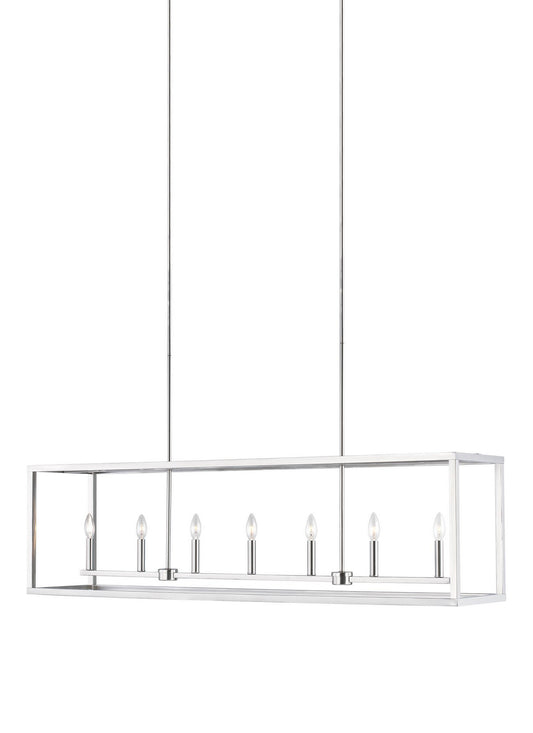 Generation Lighting - 6634507EN-962 - Seven Light Island Pendant - Moffet Street - Brushed Nickel