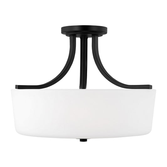 Kemal Three Light Semi-Flush Mount in Midnight Black