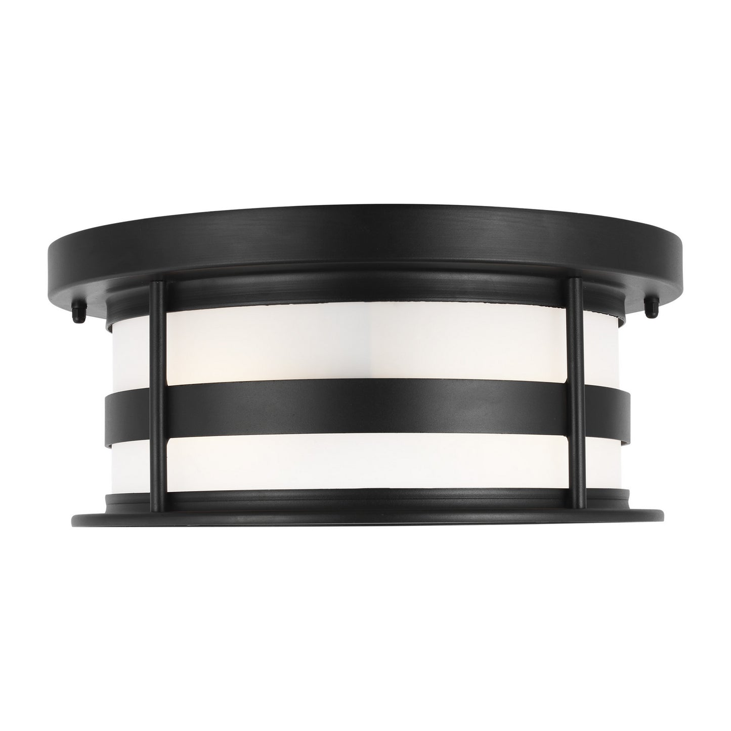 Wilburn Two Light Outdoor Flush Mount in Black