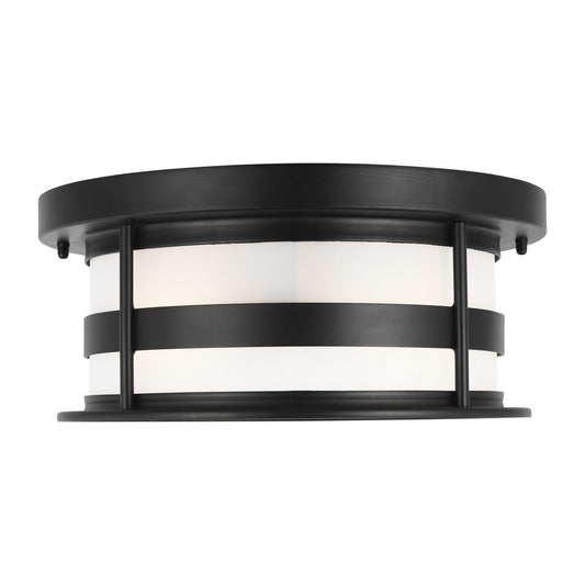 Wilburn Two Light Outdoor Flush Mount in Black