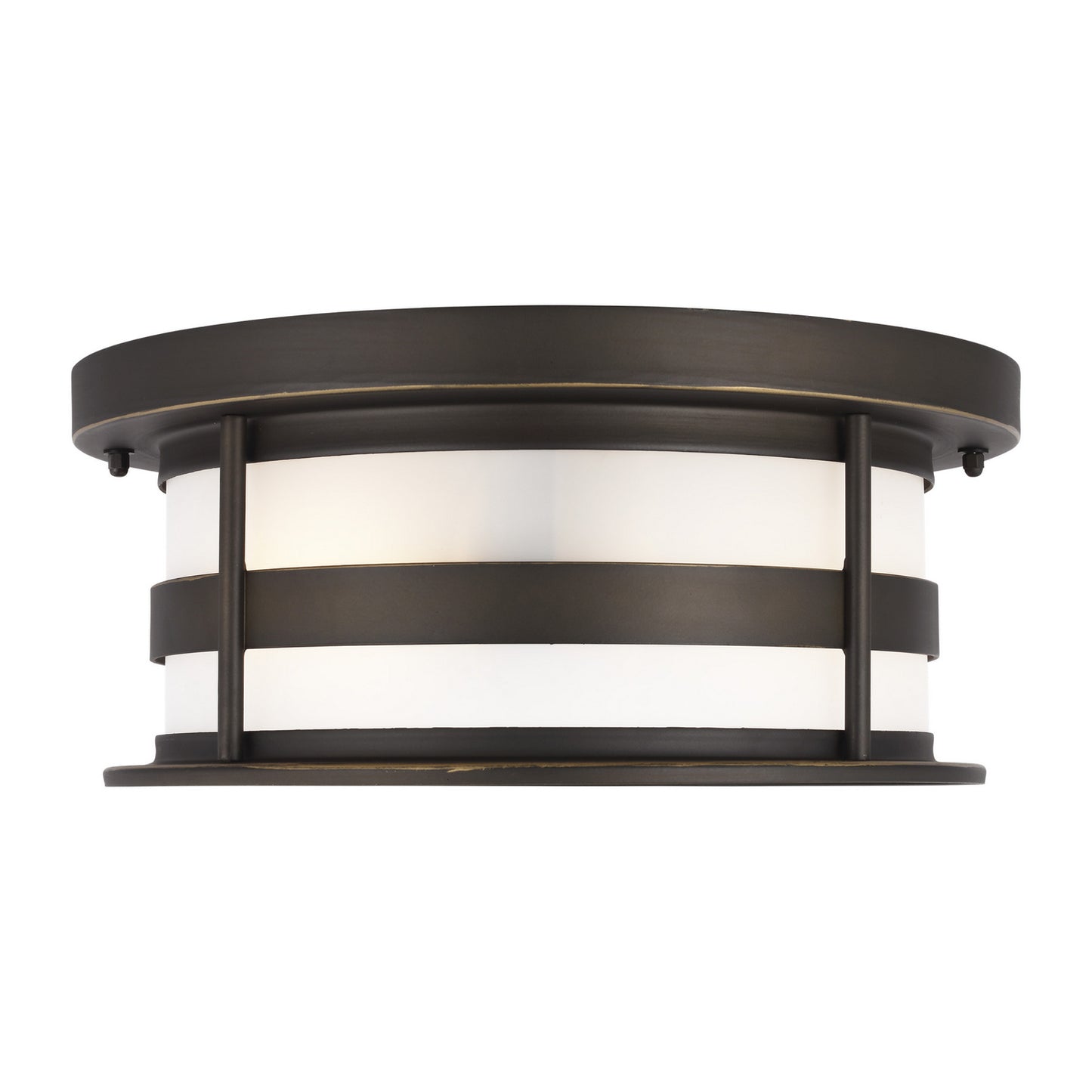 Wilburn Two Light Outdoor Flush Mount in Antique Bronze