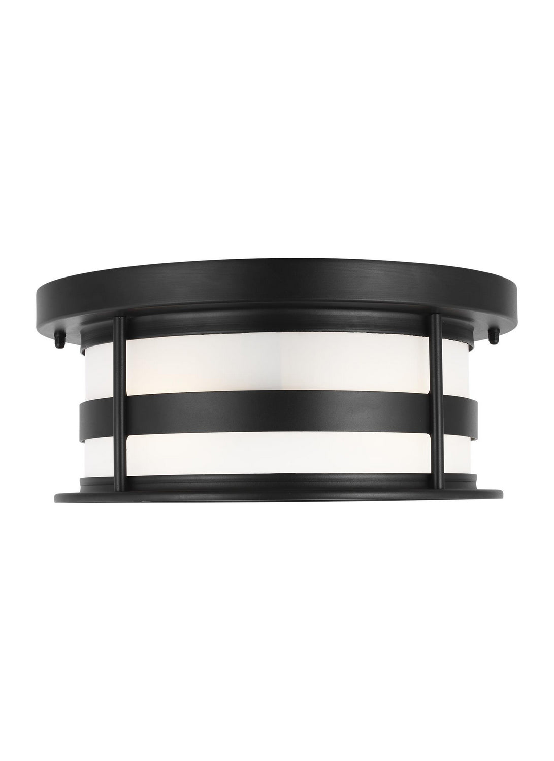 Wilburn Two Light Outdoor Flush Mount in Black