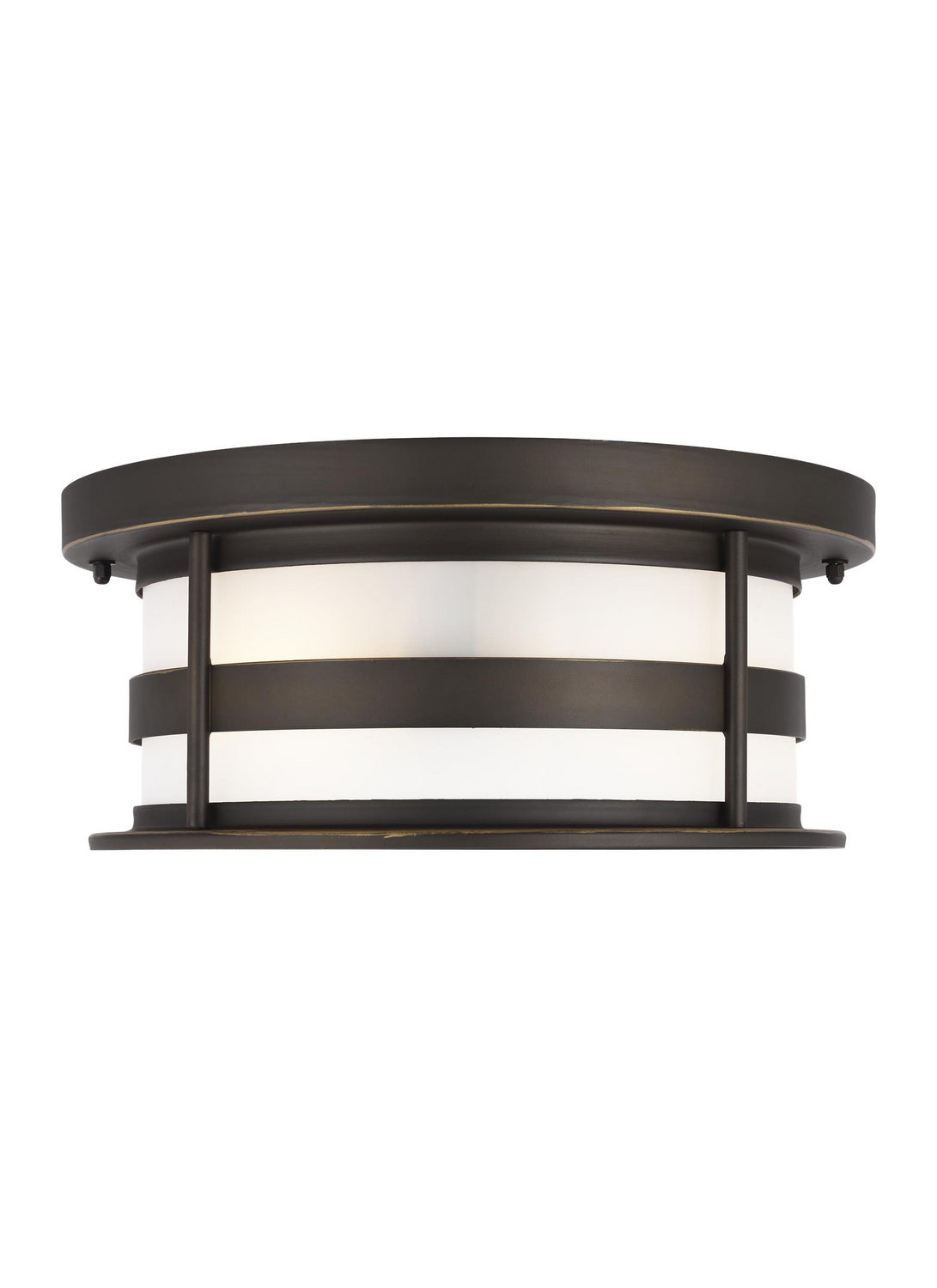 Wilburn Two Light Outdoor Flush Mount in Antique Bronze