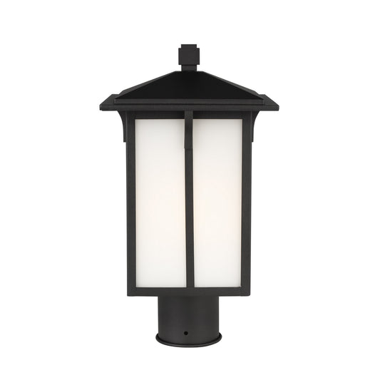 Tomek One Light Outdoor Post Lantern in Black