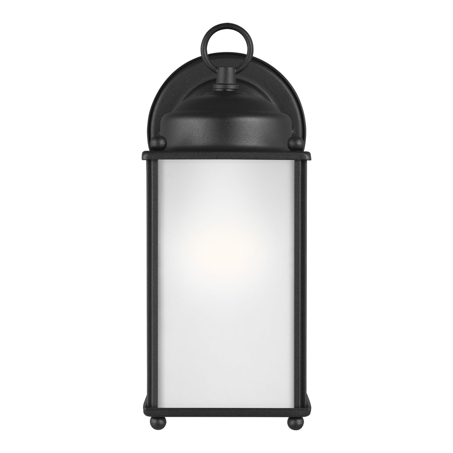 New Castle One Light Outdoor Wall Lantern in Black