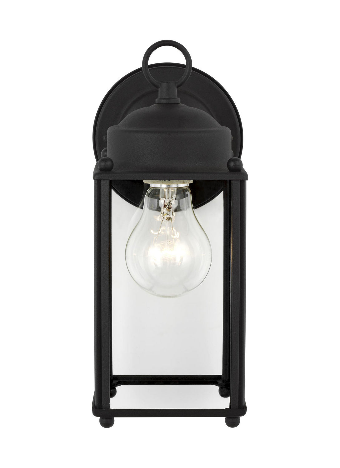 New Castle One Light Outdoor Wall Lantern in Black
