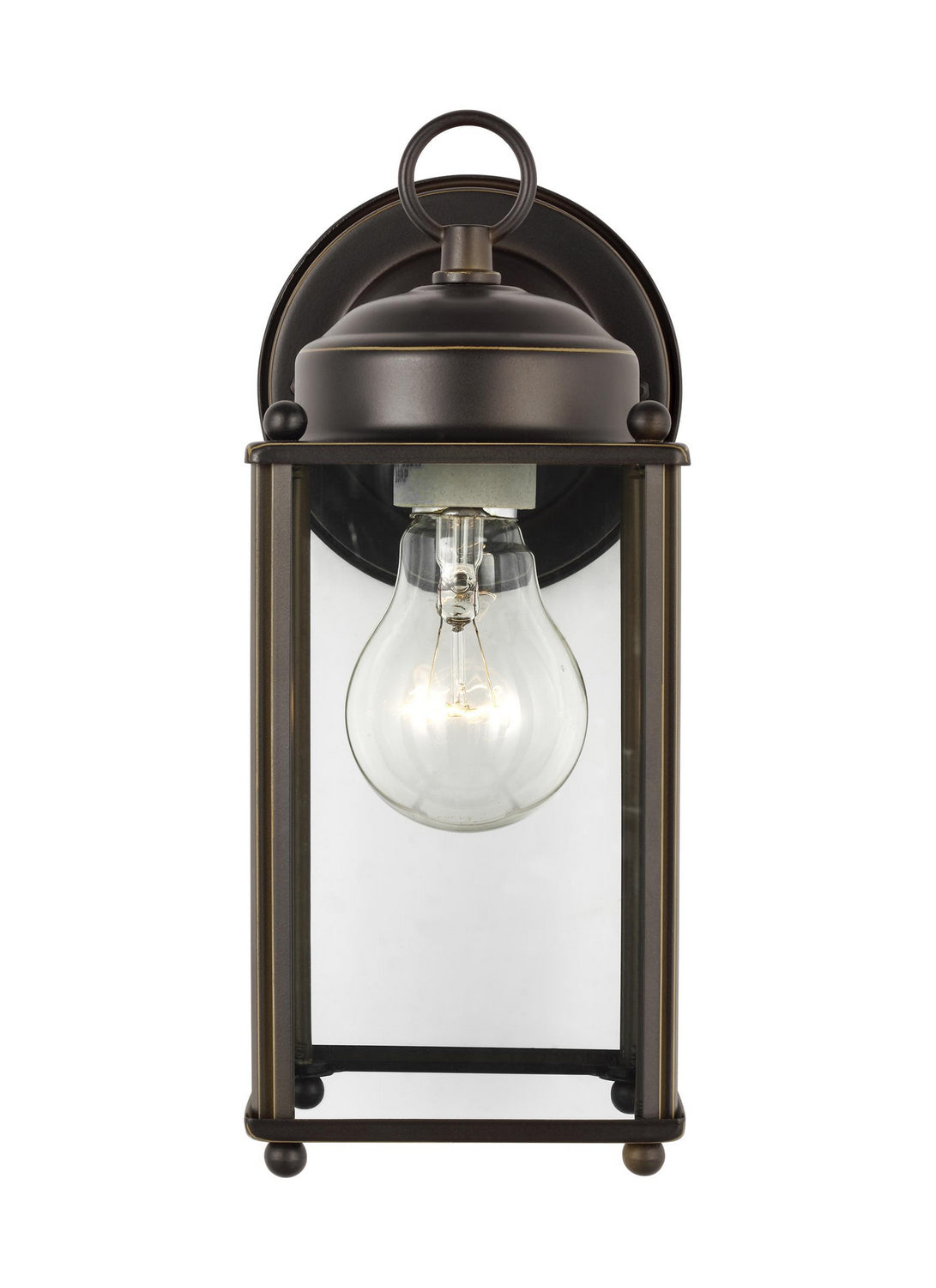 New Castle One Light Outdoor Wall Lantern in Antique Bronze
