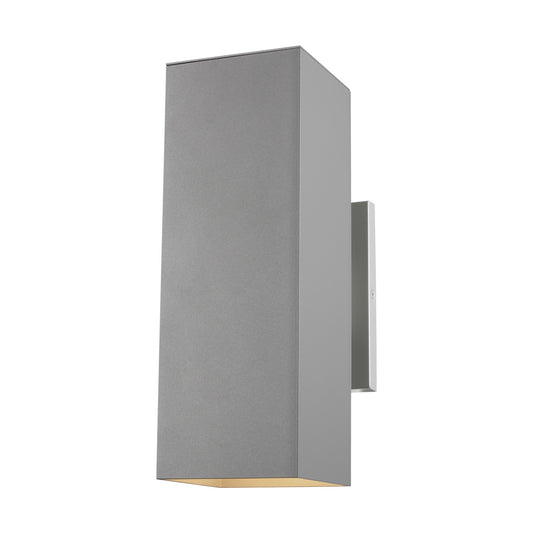 Pohl Two Light Outdoor Wall Lantern in Painted Brushed Nickel
