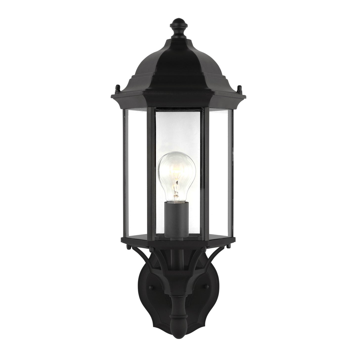 Sevier One Light Outdoor Wall Lantern in Black