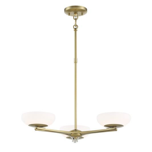 Scale LED Chandelier in Soft Brass