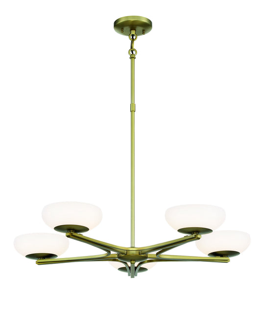 Scale LED Chandelier in Soft Brass