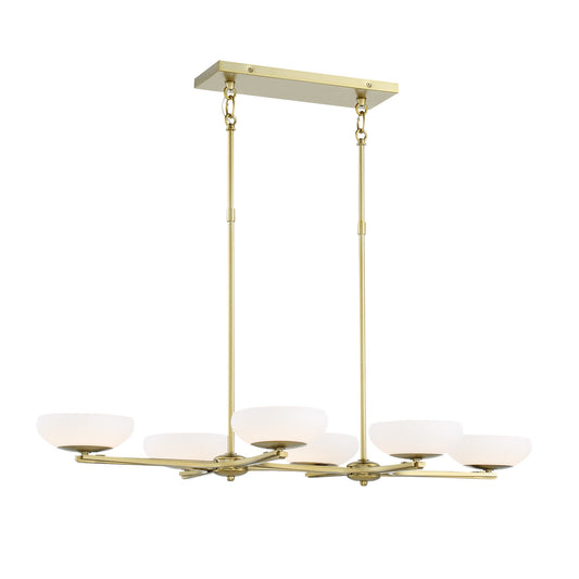 Scale LED Island Pendant in Soft Brass