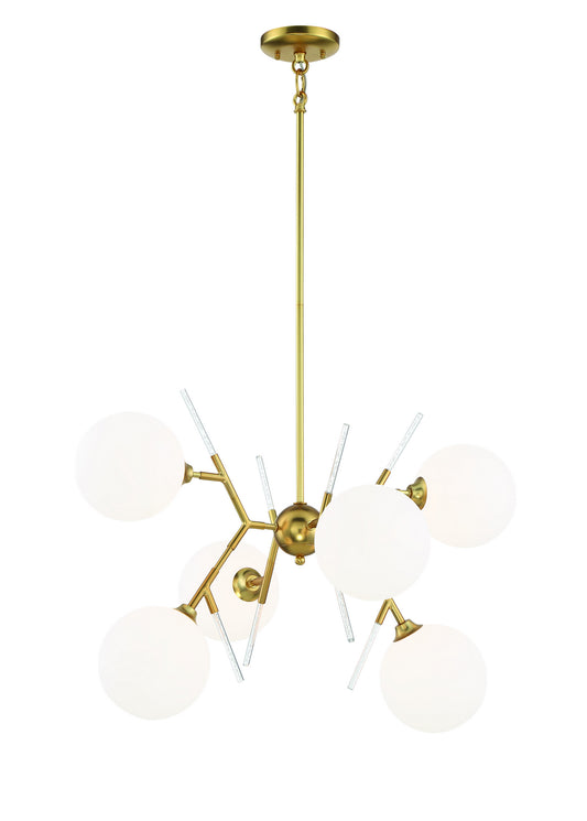 Polares Six Light Chandelier in Honey Gold