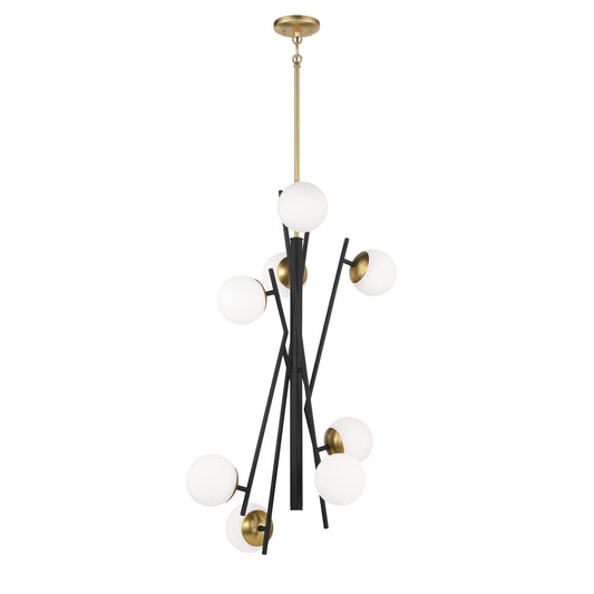 Alluria LED Foyer Pendant in Weathered Black With Autumn Gold