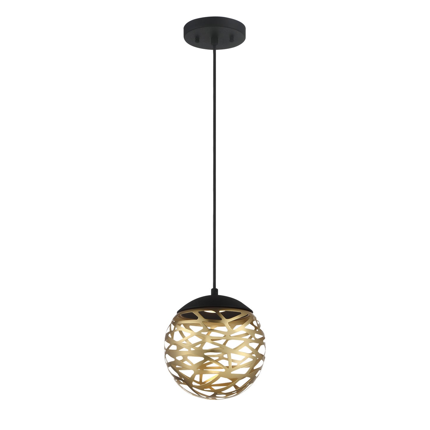 Golden Eclipse LED Mini Pendant in Coal And Honey Gold