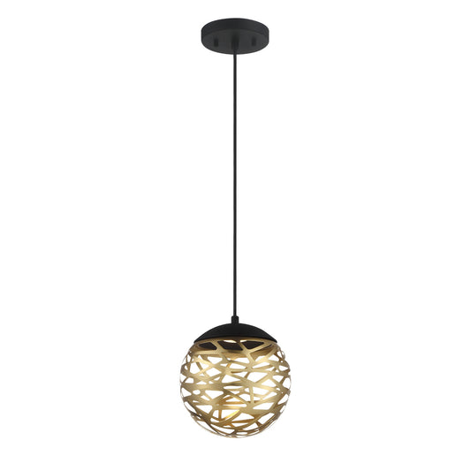 Golden Eclipse LED Mini Pendant in Coal And Honey Gold