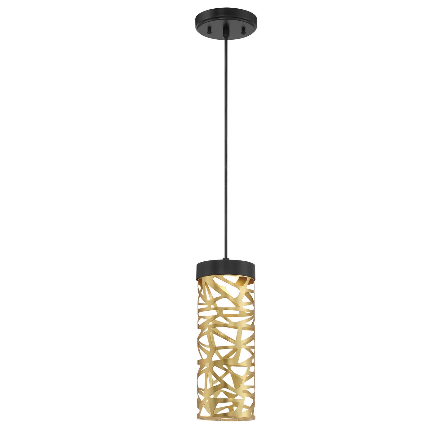 Golden Eclipse LED Mini Pendant in Coal And Honey Gold