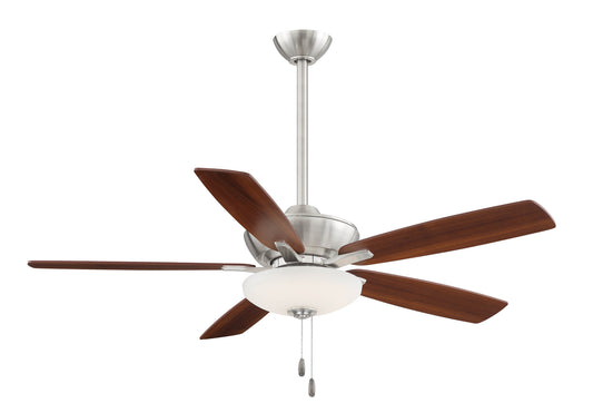 Minute 52"Ceiling Fan in Brushed Nickel With Dark Walnut Blades