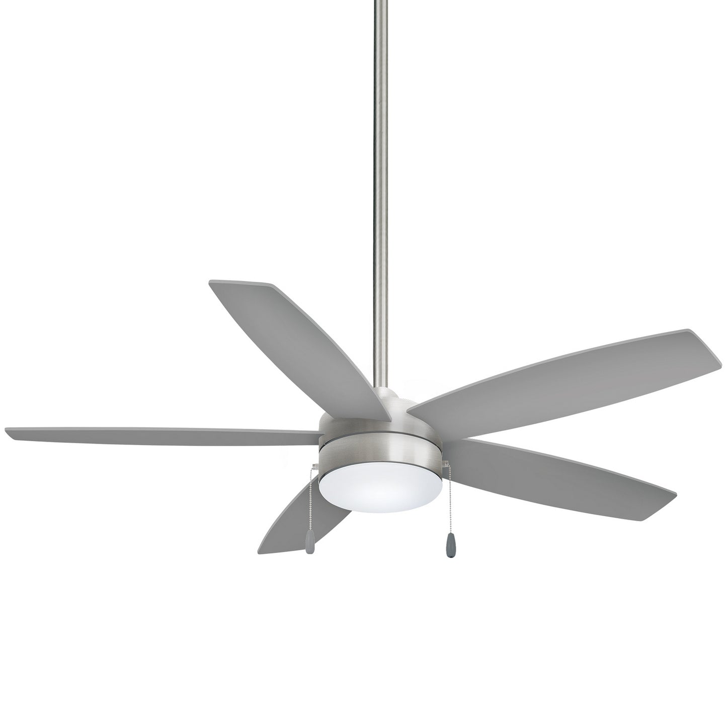 Airetor 52"Ceiling Fan in Brushed Nickel With Silver Blades