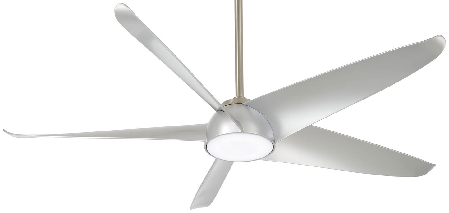 Ellipse 60"Ceiling Fan in Brushed Nickel With Silver Blades
