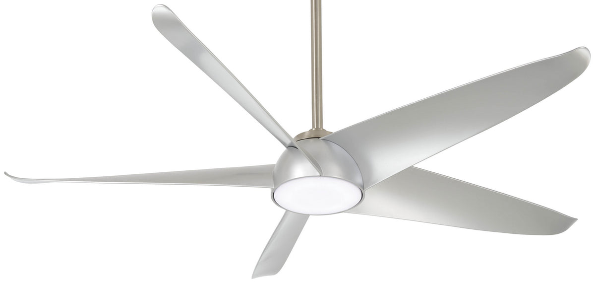 Ellipse 60"Ceiling Fan in Brushed Nickel With Silver Blades