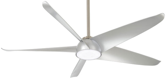 Ellipse 60"Ceiling Fan in Brushed Nickel With Silver Blades