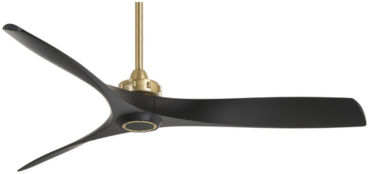 Aviation 60"Ceiling Fan in Soft Brass With Coal Blades