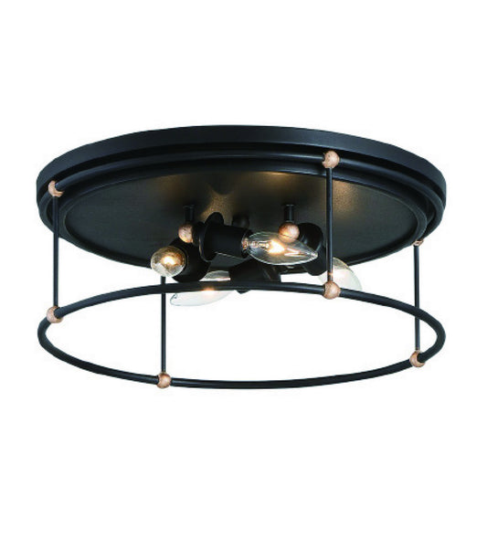 Westchester County Four Light Flush Mount in Sand Coal w/Skyline Gold Leaf