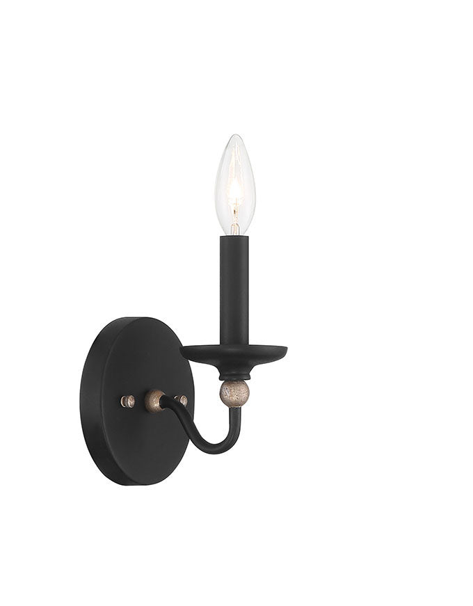 Westchester County One Light Wall Sconce in Sand Coal w/Skyline Gold Leaf
