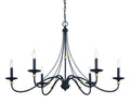 Westchester County Six Light Chandelier in Sand Coal w/Skyline Gold Leaf