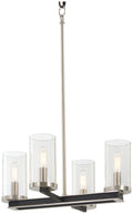 Cole's Crossing Four Light Pendant / Semi Flush in Coal w/Brushed Nickel