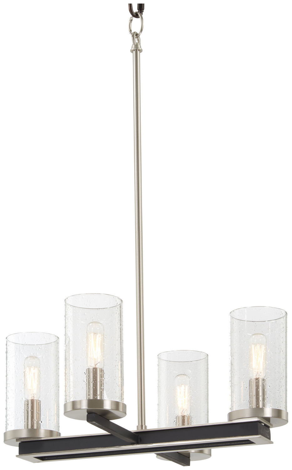 Cole's Crossing Four Light Pendant / Semi Flush in Coal w/Brushed Nickel